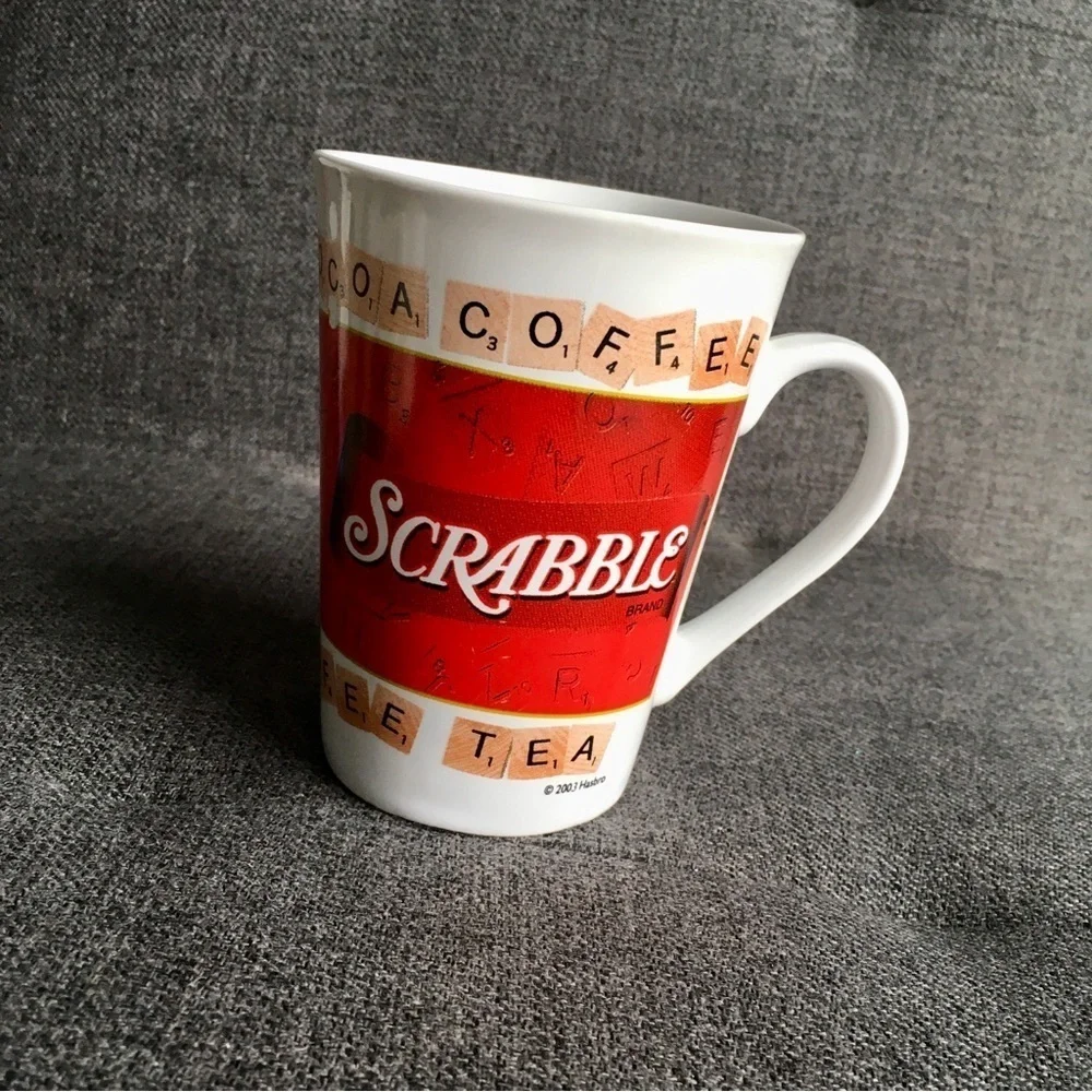 Novelty Scrabble Game Mug, White, Red, 11 oz